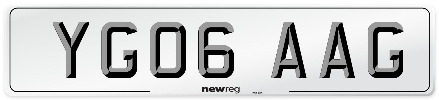 YG06 AAG Number Plate from New Reg